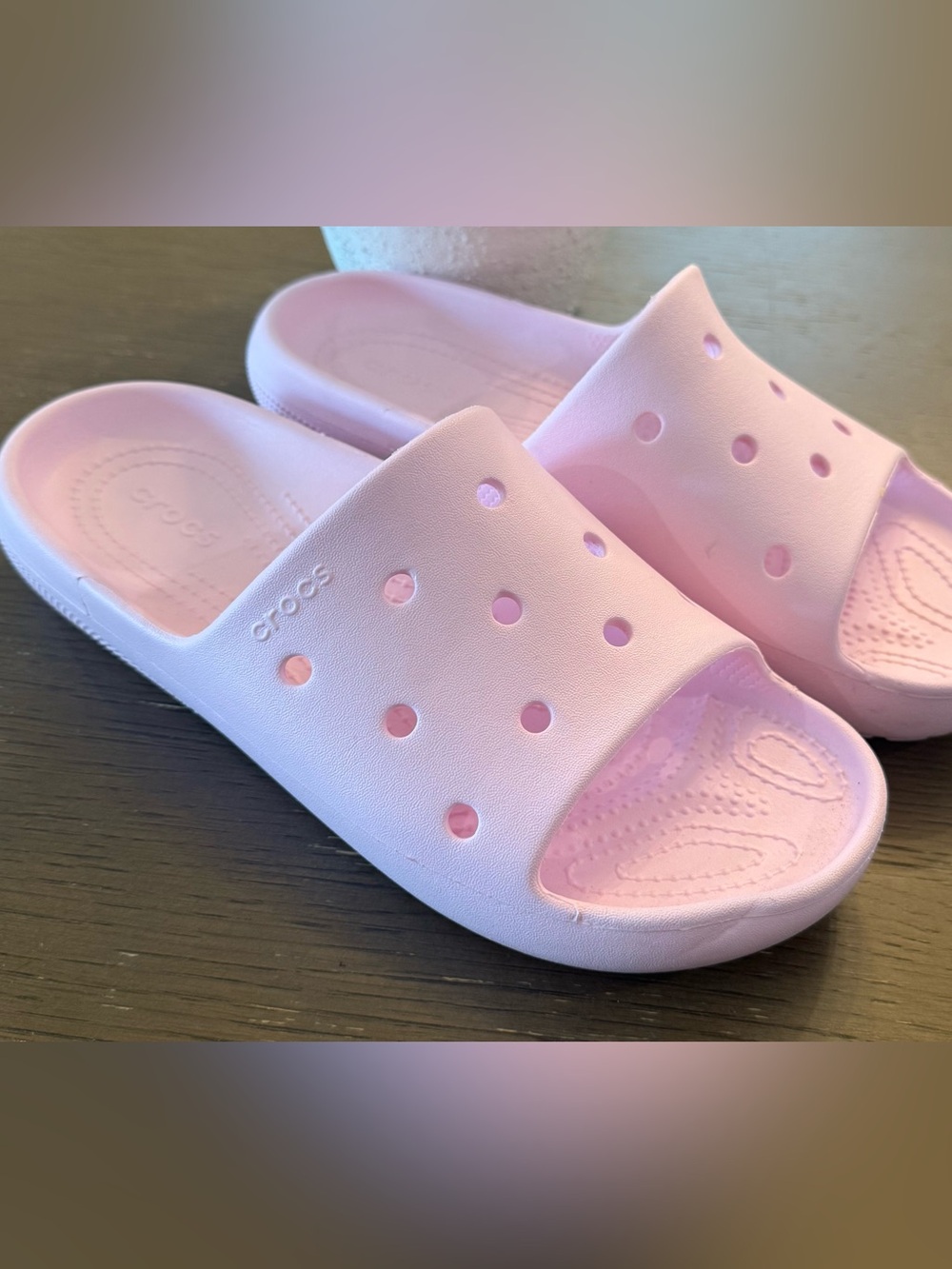 10 Crocs Sandals Womens Classic Slide V2 Pink Milk Comfort Slip On Quick Dry Sho